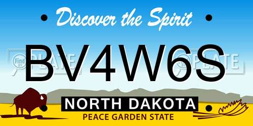 BV4W6S North Dakota License Plate