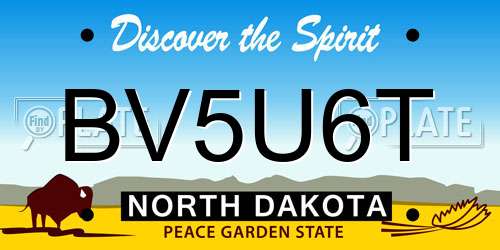BV5U6T North Dakota License Plate