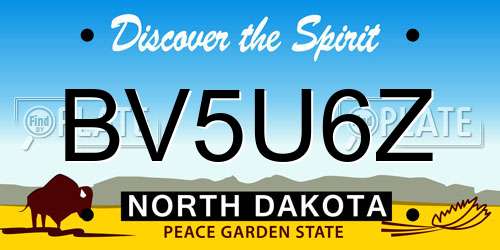 BV5U6Z North Dakota License Plate