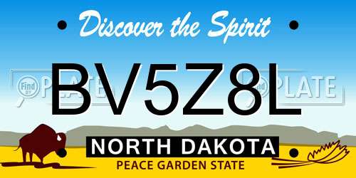 BV5Z8L North Dakota License Plate