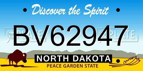 BV62947 North Dakota License Plate