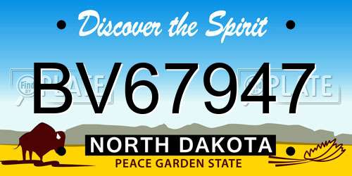 BV67947 North Dakota License Plate