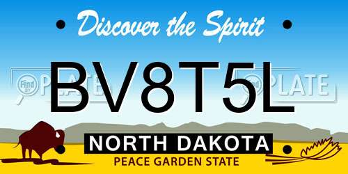 BV8T5L North Dakota License Plate