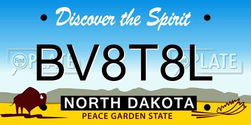 BV8T8L North Dakota License Plate