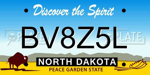 BV8Z5L North Dakota License Plate