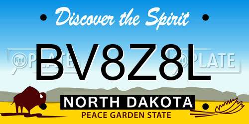 BV8Z8L North Dakota License Plate