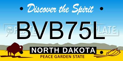 BVB75L North Dakota License Plate