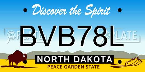 BVB78L North Dakota License Plate
