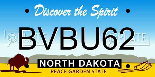 BVBU62 North Dakota License Plate