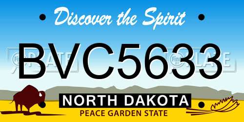 BVC5633 North Dakota License Plate