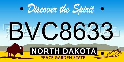 BVC8633 North Dakota License Plate
