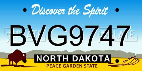 BVG9747 North Dakota License Plate