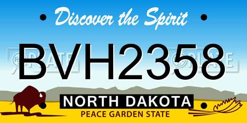 BVH2358 North Dakota License Plate