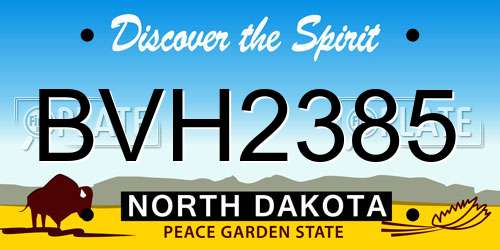 BVH2385 North Dakota License Plate