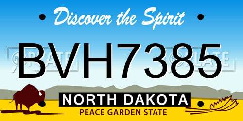 BVH7385 North Dakota License Plate