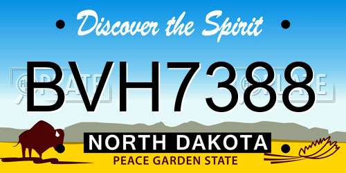 BVH7388 North Dakota License Plate