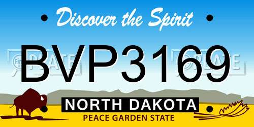 BVP3169 North Dakota License Plate