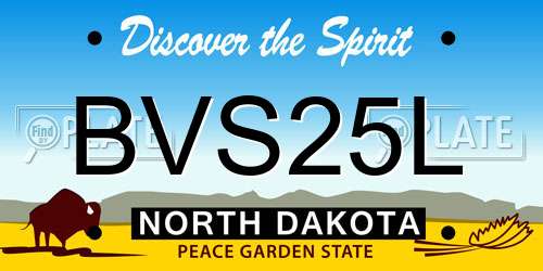 BVS25L North Dakota License Plate