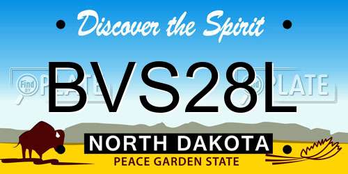 BVS28L North Dakota License Plate