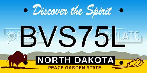 BVS75L North Dakota License Plate