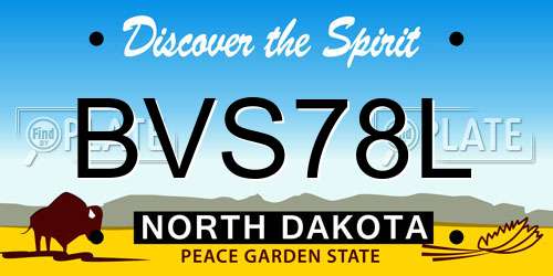 BVS78L North Dakota License Plate