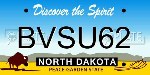 BVSU62 North Dakota License Plate