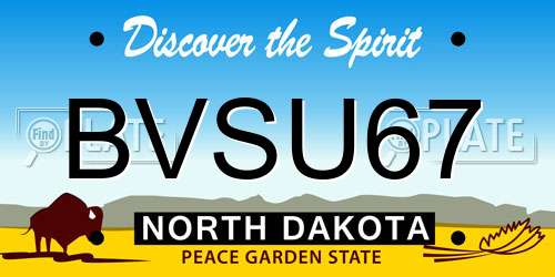 BVSU67 North Dakota License Plate