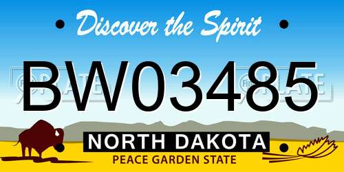 BW03485 North Dakota License Plate