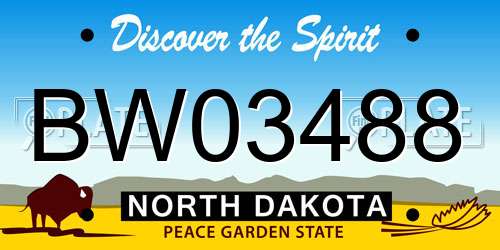 BW03488 North Dakota License Plate