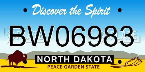 BW06983 North Dakota License Plate