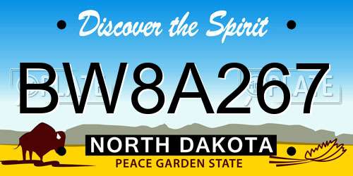 BW8A267 North Dakota License Plate