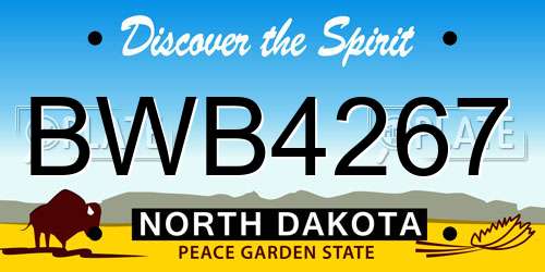 BWB4267 North Dakota License Plate