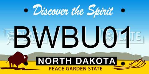 BWBU01 North Dakota License Plate