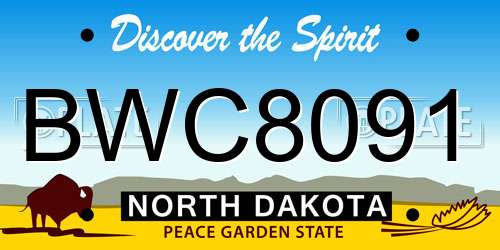 BWC8091 North Dakota License Plate