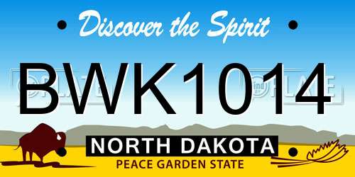 BWK1014 North Dakota License Plate
