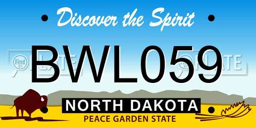 BWL059 North Dakota License Plate