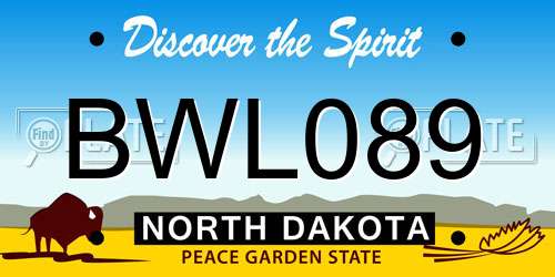 BWL089 North Dakota License Plate