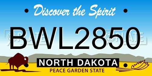 BWL2850 North Dakota License Plate