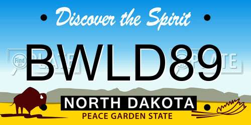 BWLD89 North Dakota License Plate