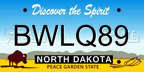BWLQ89 North Dakota License Plate