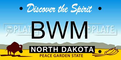 BWM North Dakota License Plate