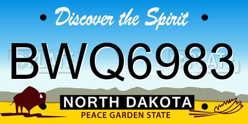BWQ6983 North Dakota License Plate
