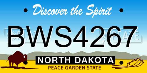BWS4267 North Dakota License Plate
