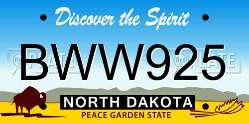 BWW925 North Dakota License Plate