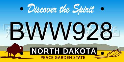 BWW928 North Dakota License Plate