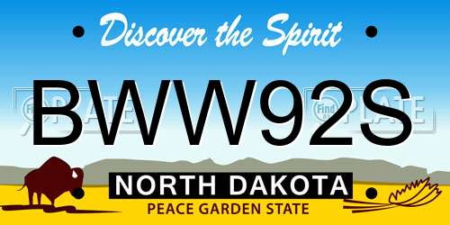 BWW92S North Dakota License Plate