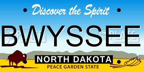 BWYSSEE North Dakota License Plate