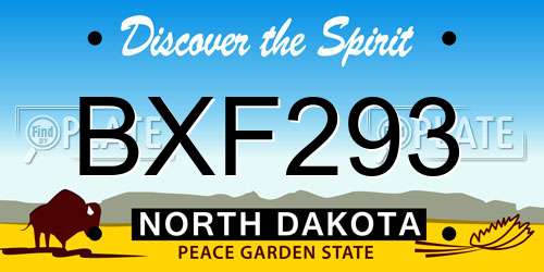 BXF293 North Dakota License Plate