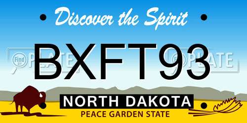 BXFT93 North Dakota License Plate