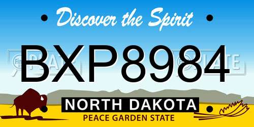 BXP8984 North Dakota License Plate